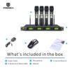 PRORECK UK-4000 UHF 4 Channel Wireless Microphone System